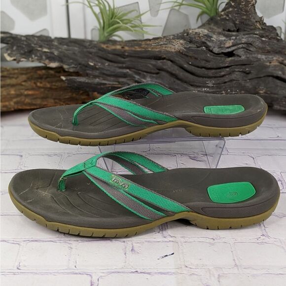 Teva Classic Teal Flip Flops Sport Casual Sandals S/N 1000276 - Picture 4 of 7